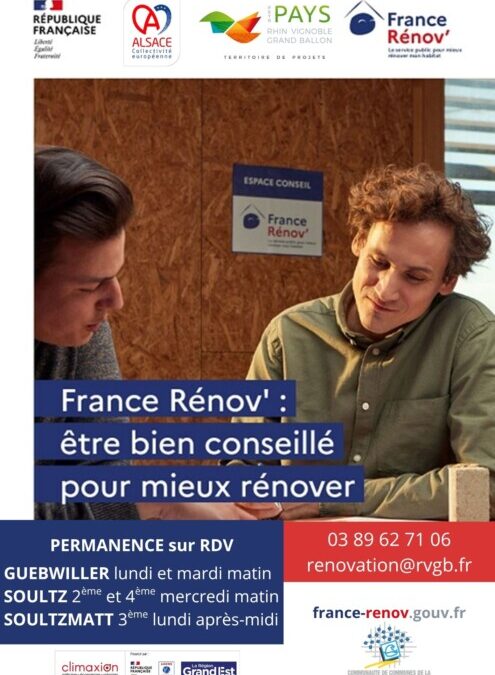 Nouvelles permanences Espace Conseil France Rénov’