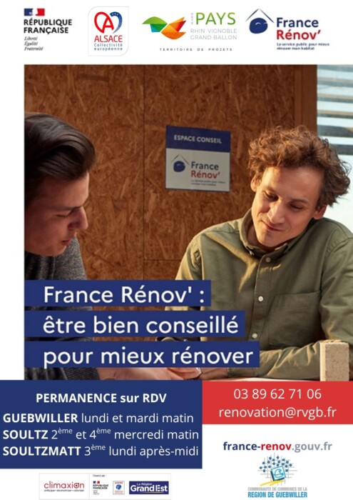 Nouvelles permanences Espace Conseil France Rénov’