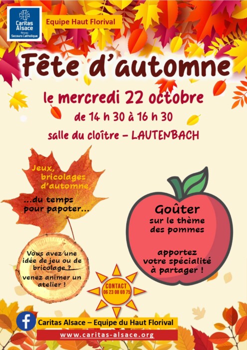 Animation automnale le mercredi 22 octobre à Lautenbach par Caritas