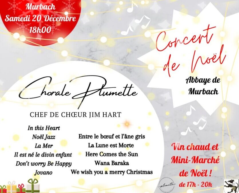 Concert de Noël à l&rsquo;Abbaye de Murbach : Samedi 20 décembre 2025 à 18 h