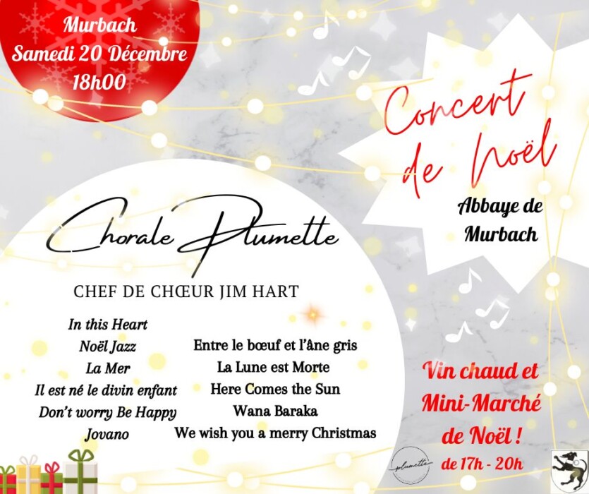 Concert de Noël à l&rsquo;Abbaye de Murbach : Samedi 20 décembre 2025 à 18 h